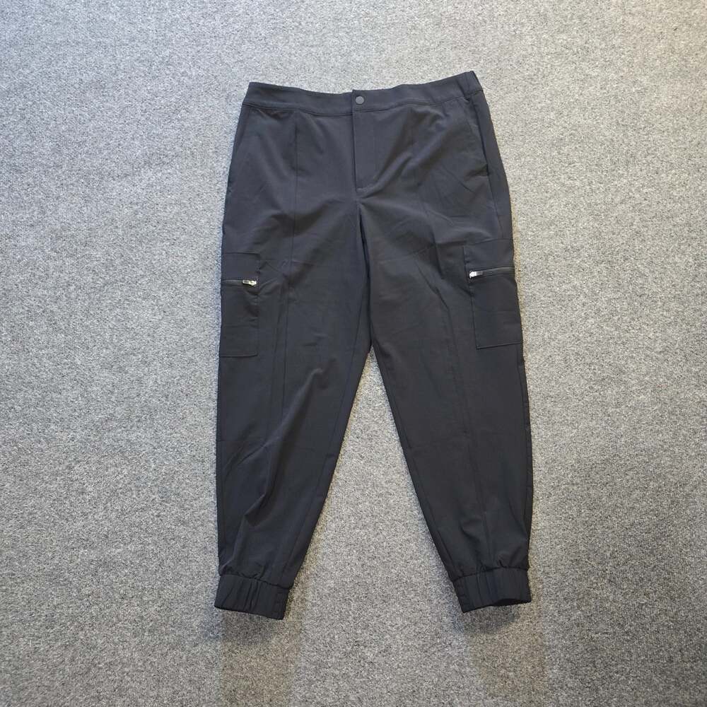 Talbots Pants Womens Size Medium Petite Black Jogger Cargo Performance Casual
